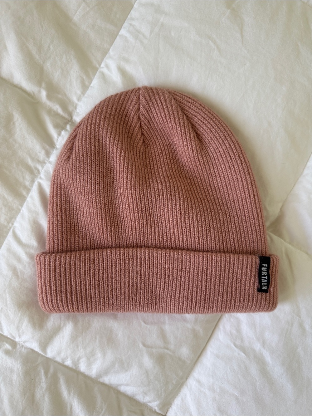 Blush Pink Knit Beanie Women